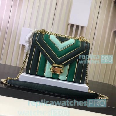 Grade Replica Michael Kors Whitney Profusion Green Color Piece Genuine Feather Women's Bag